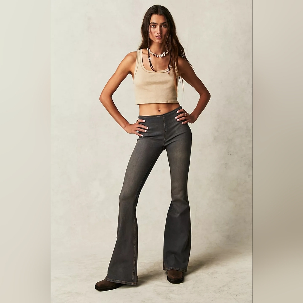 Free People Penny Pull-On Flare Jeans